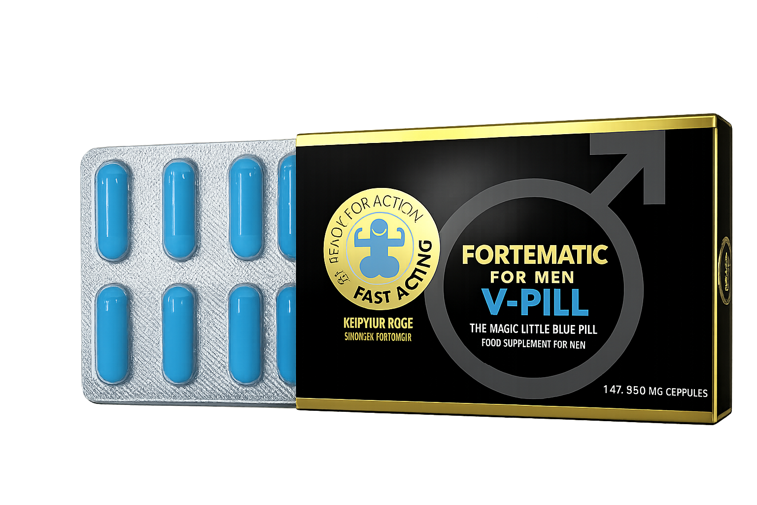 ForteMatic For Men V-Pill supplement box and capsules